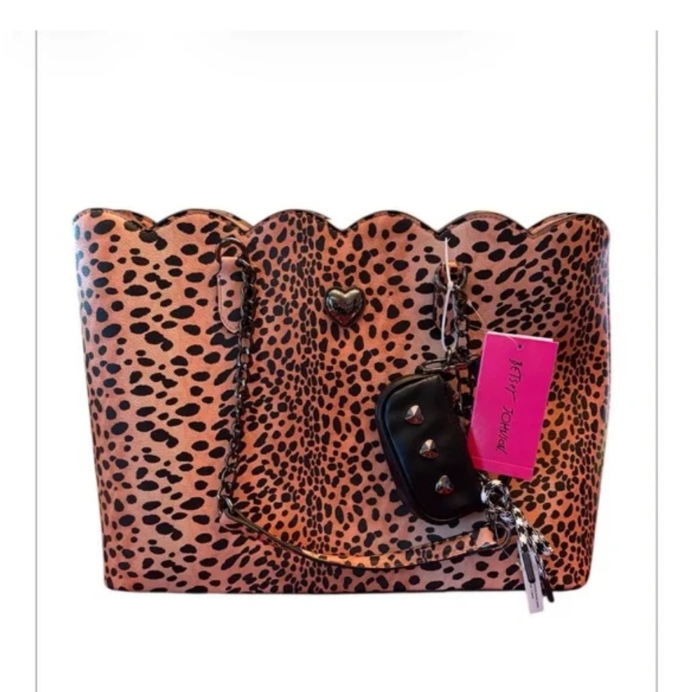 Betsey Johnson Leopard Scallop Tote